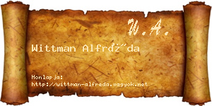 Wittman Alfréda névjegykártya